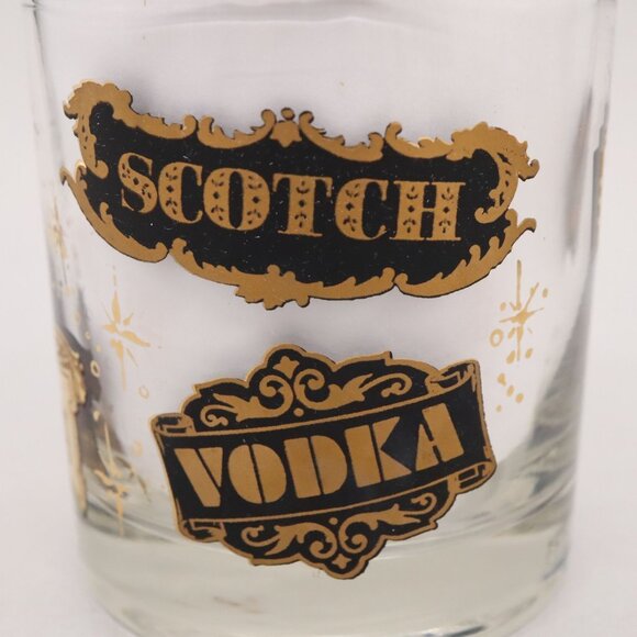 4 West Virginia Glass Co. Liquor Labels Double Old Fashioned Glasses Vtg MCM - Picture 3 of 16